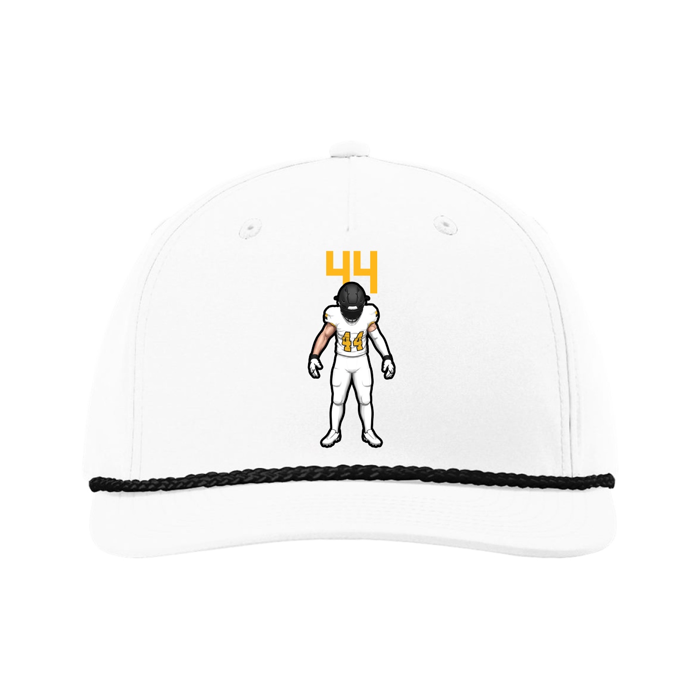 Five-Panel Classic Rope Cap — Number Top in White