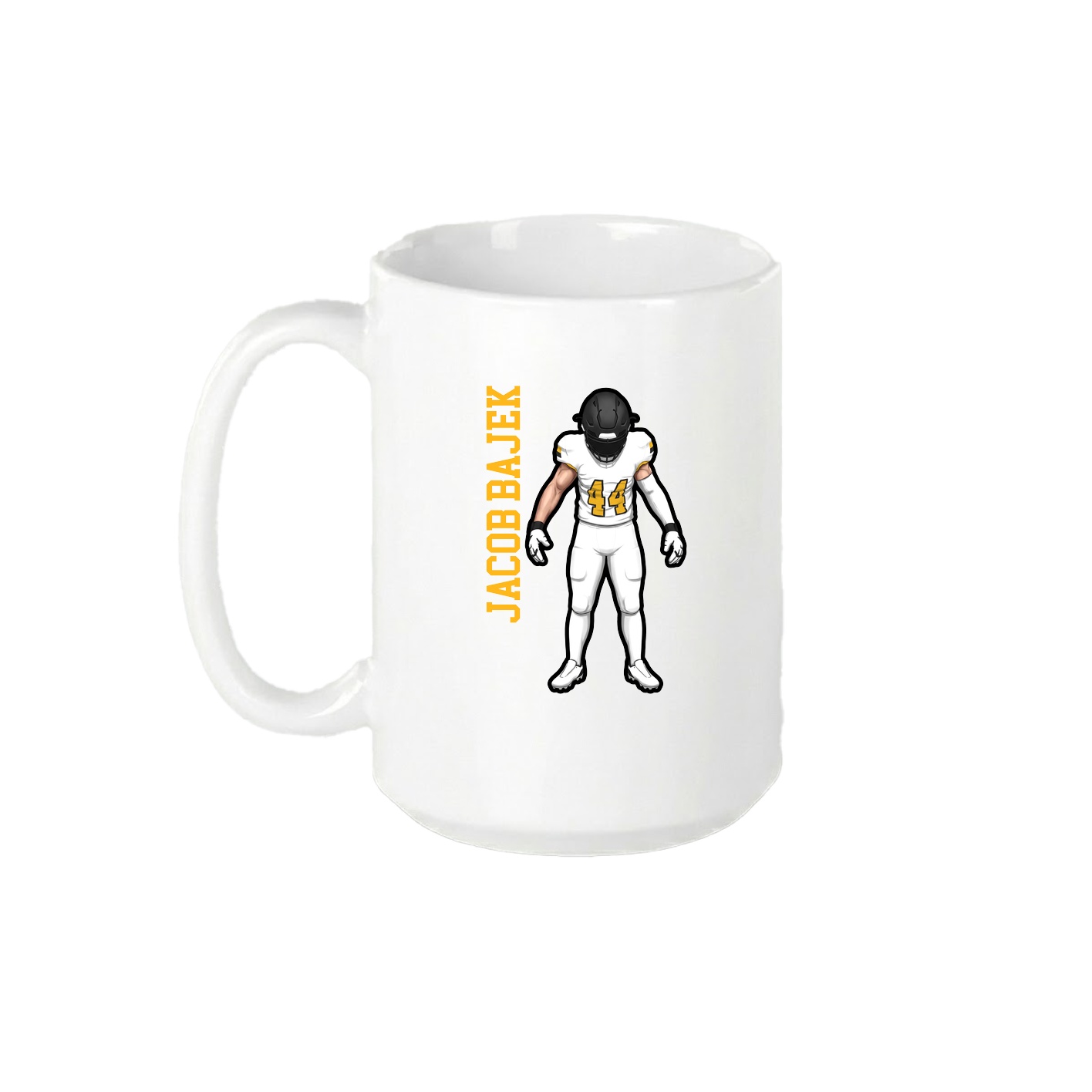 15oz Coffee Mug — Name Vertical in White