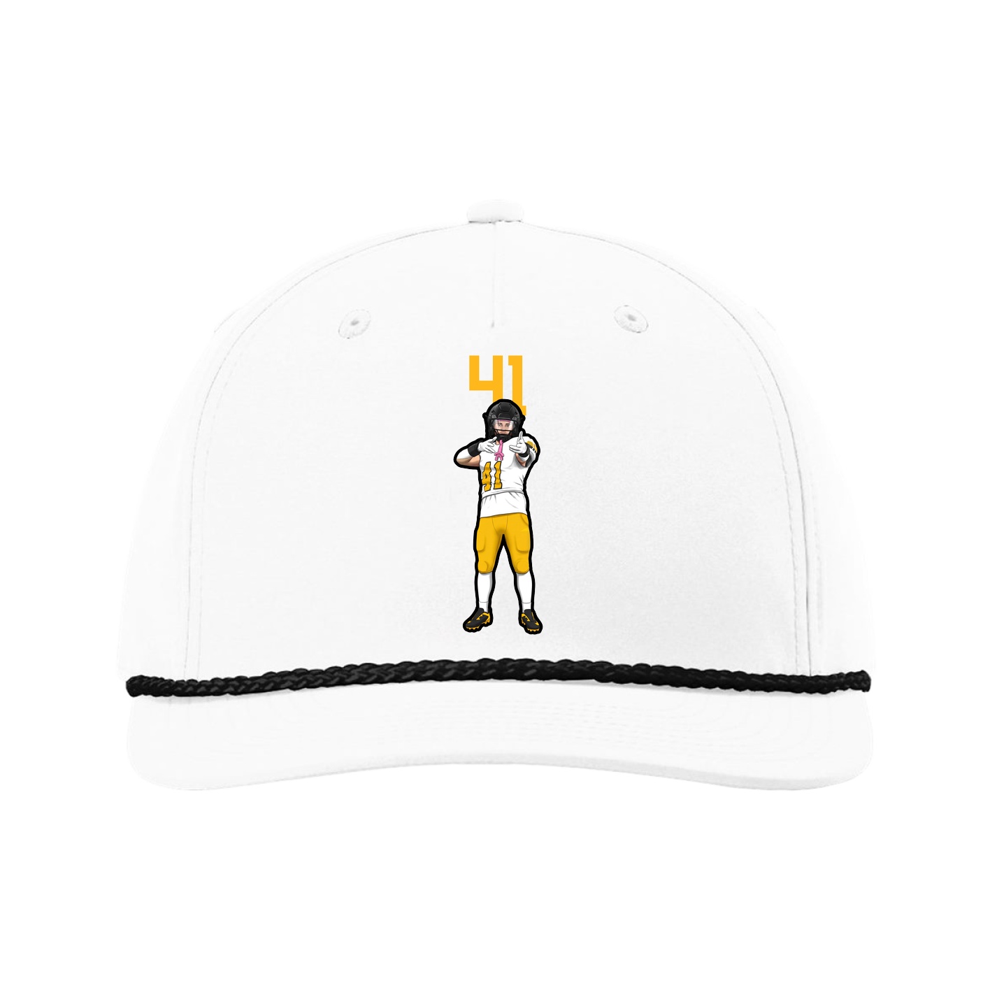Five-Panel Classic Rope Cap — Number Top in White