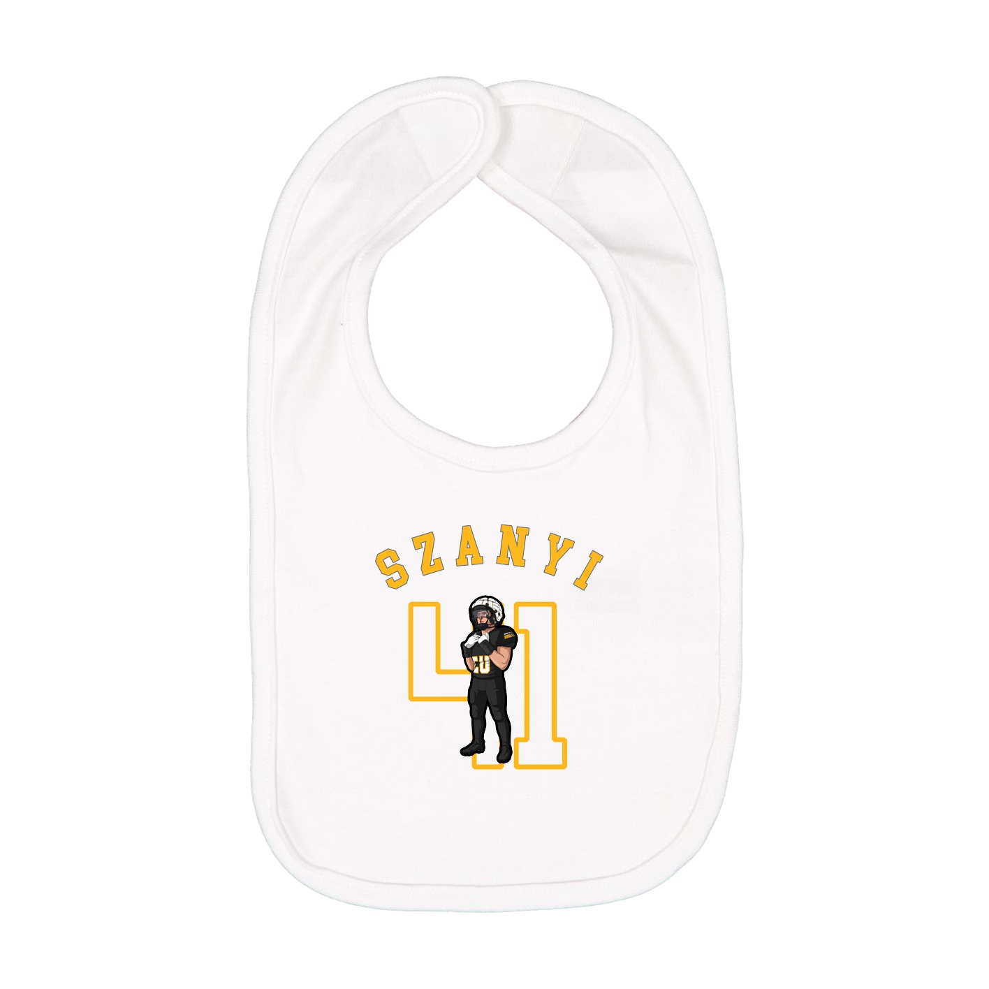 Infant Bib — Shirsey Arch in White