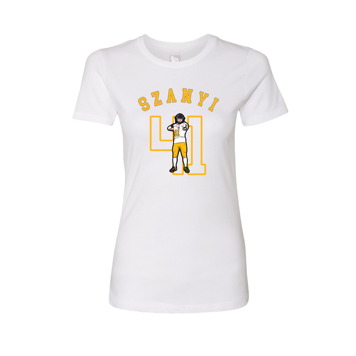Fitted Women's Tee — Shirsey Arch in White