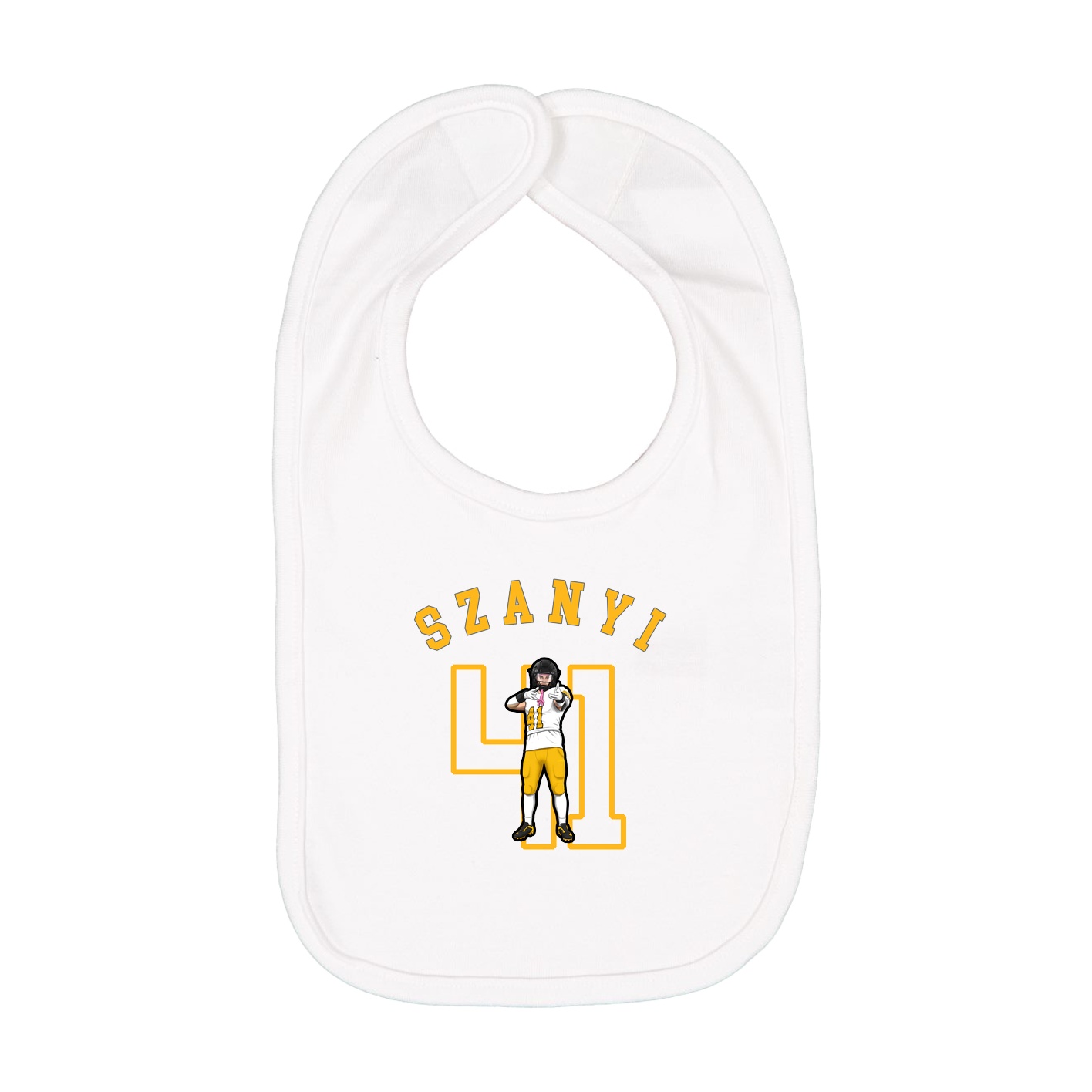 Infant Bib — Shirsey Arch in White