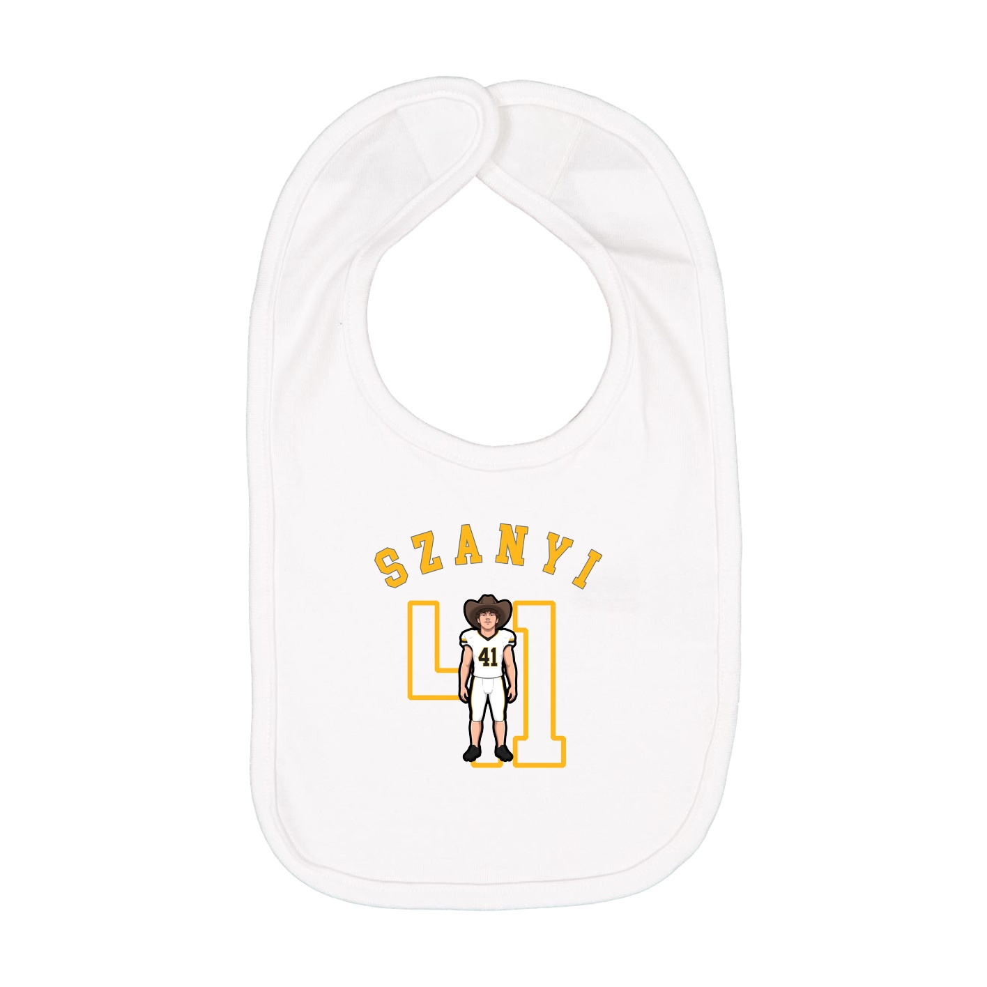 Infant Bib — Shirsey Arch in White