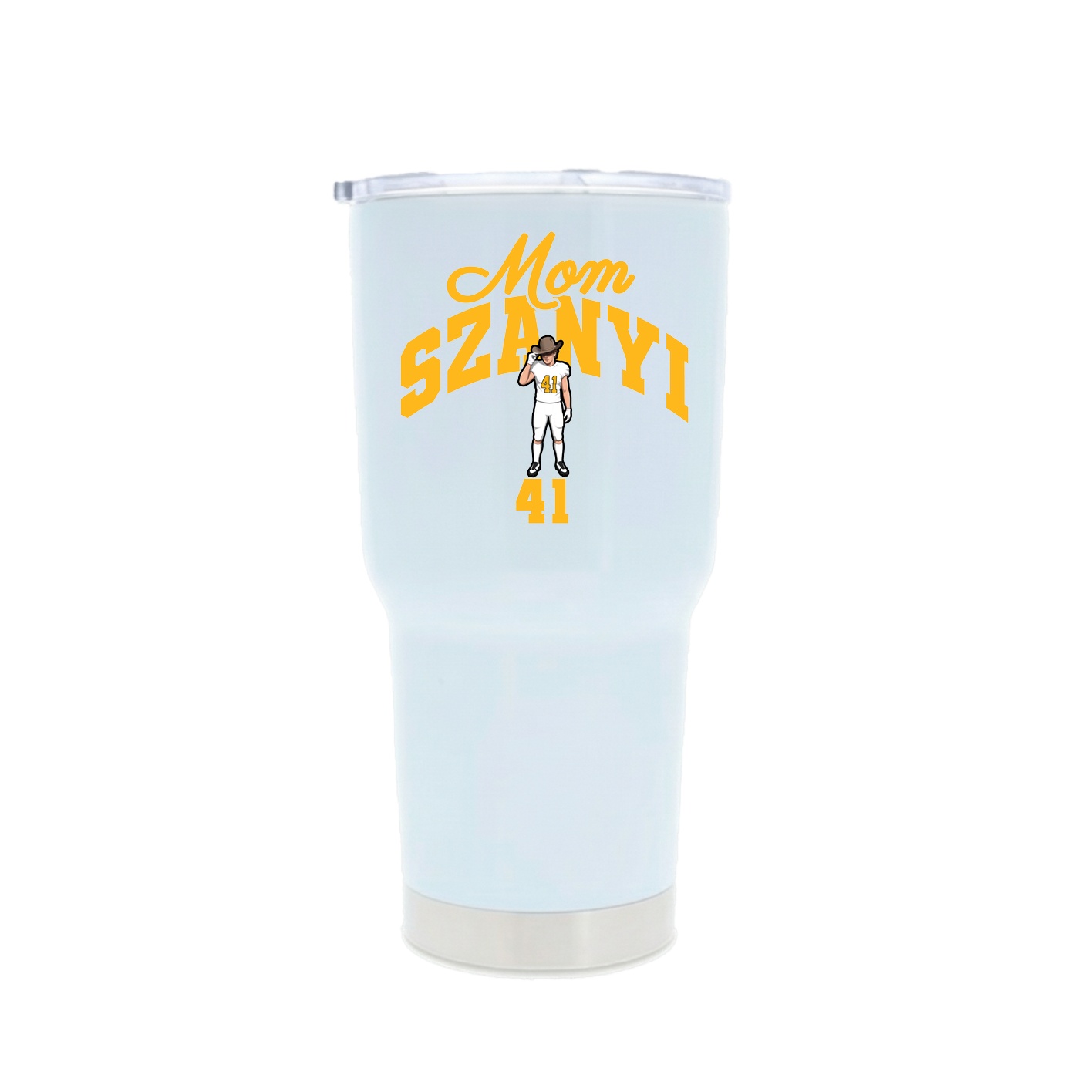30oz Stainless Steel Tumbler — Mothers Day Arch in White