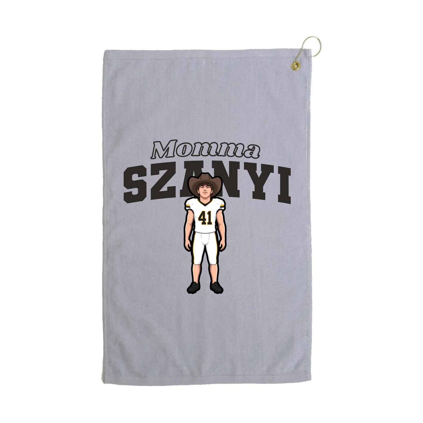Golf Towel — Mothers Day Block in Grey