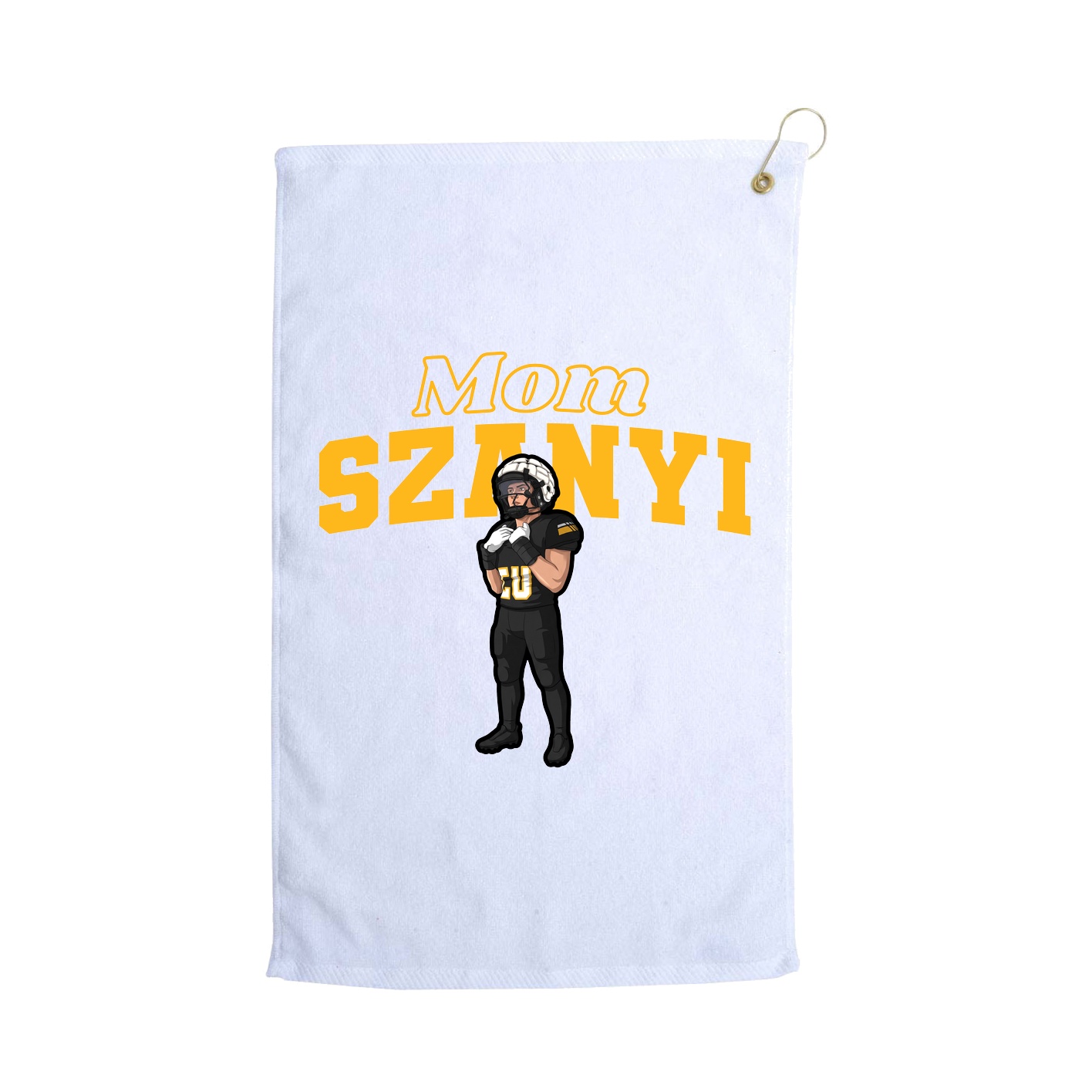 Golf Towel — Mothers Day Block in White