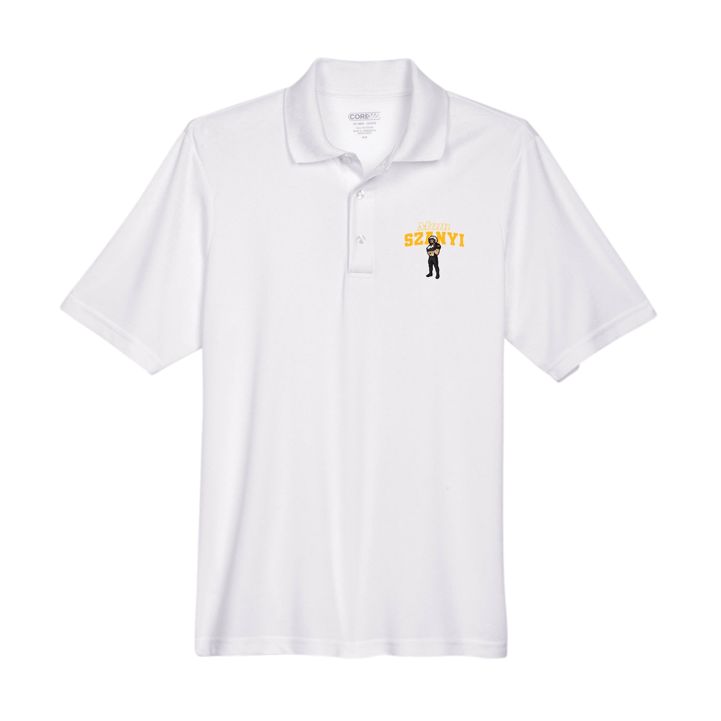 Performance Polo — Mothers Day Block in White