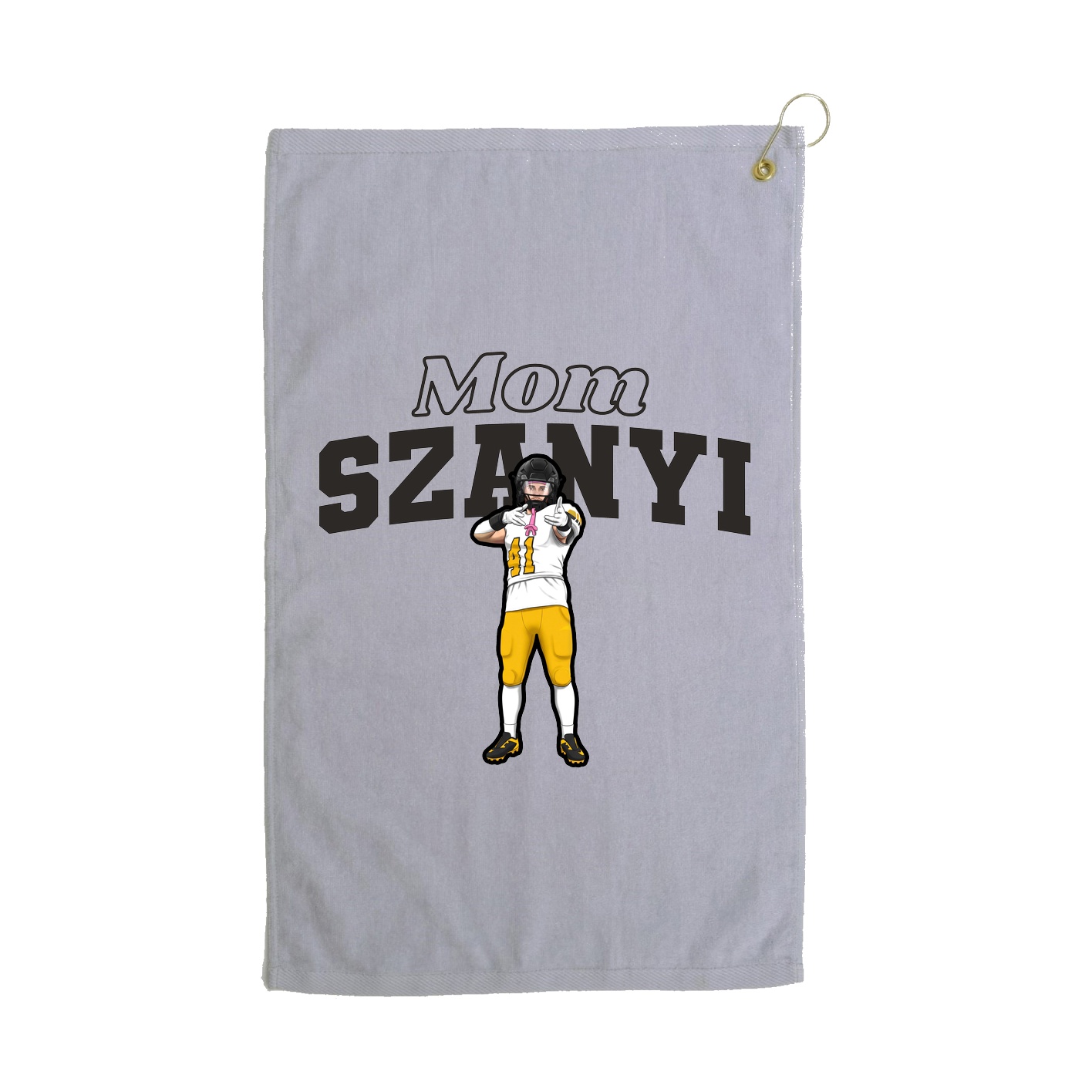 Golf Towel — Mothers Day Block in Grey