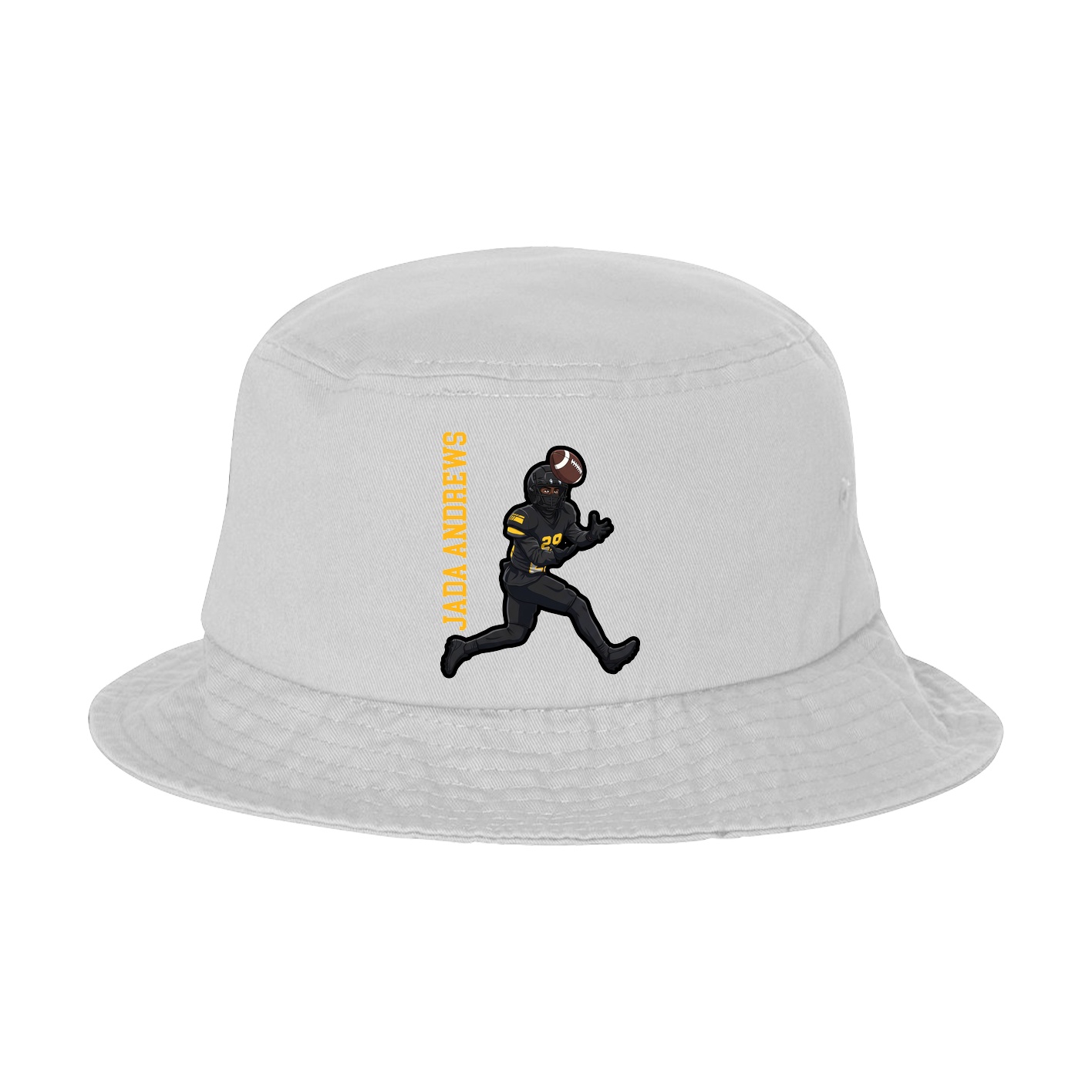 Bucket Cap — Name Vertical in White