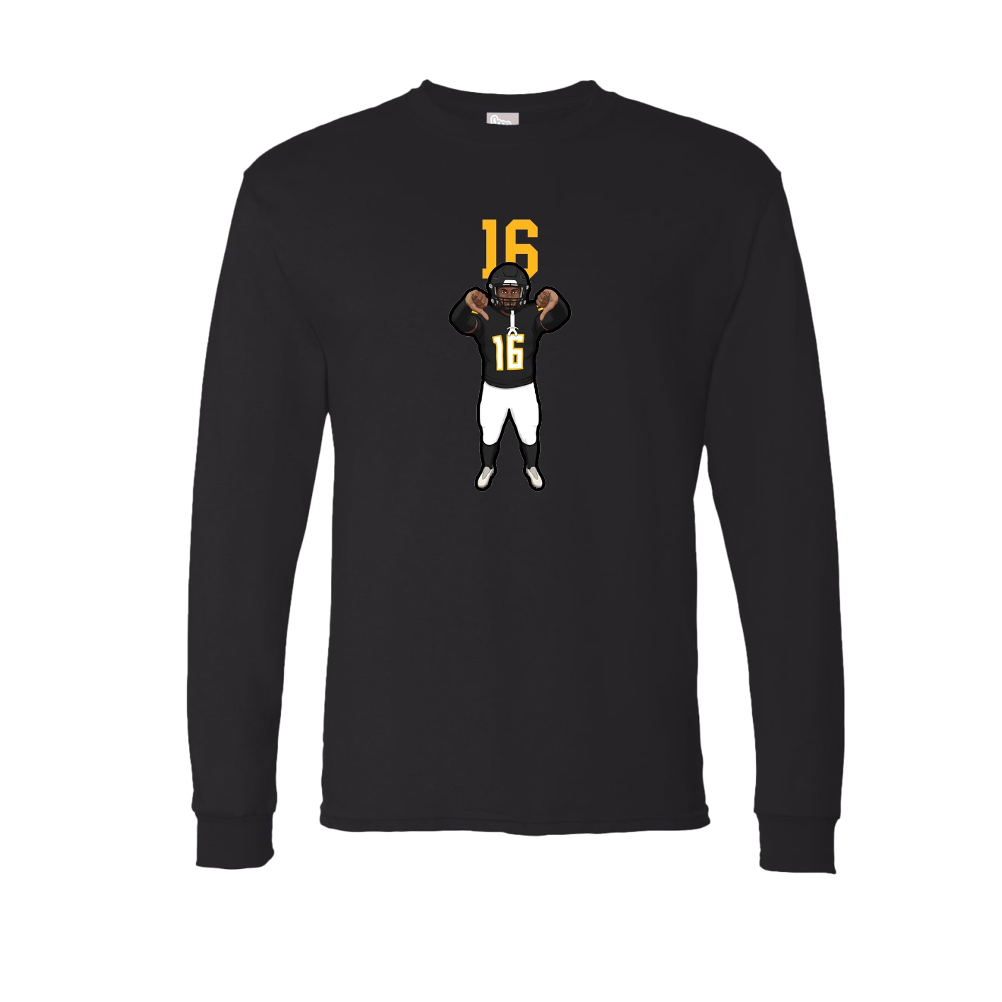 Long Sleeve Tee — Number Top in Black
