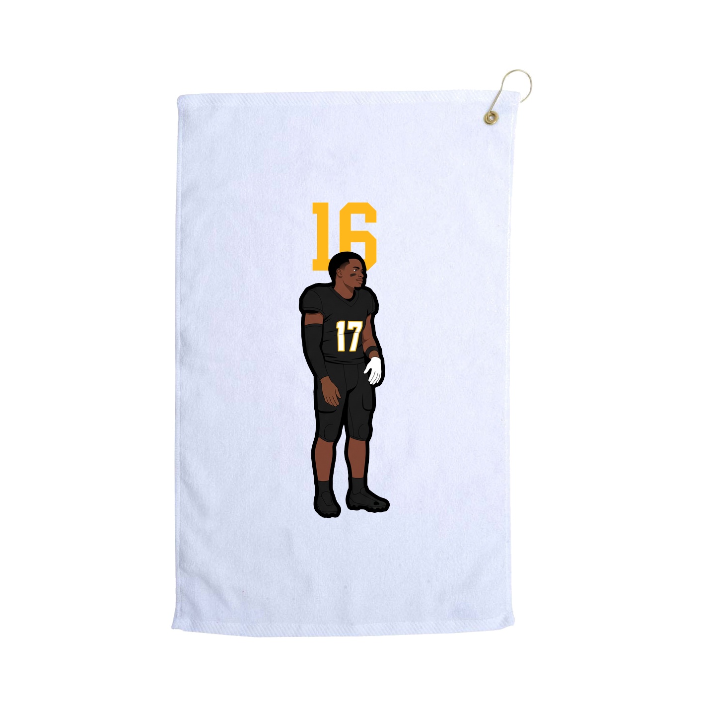 Golf Towel — Number Top in White