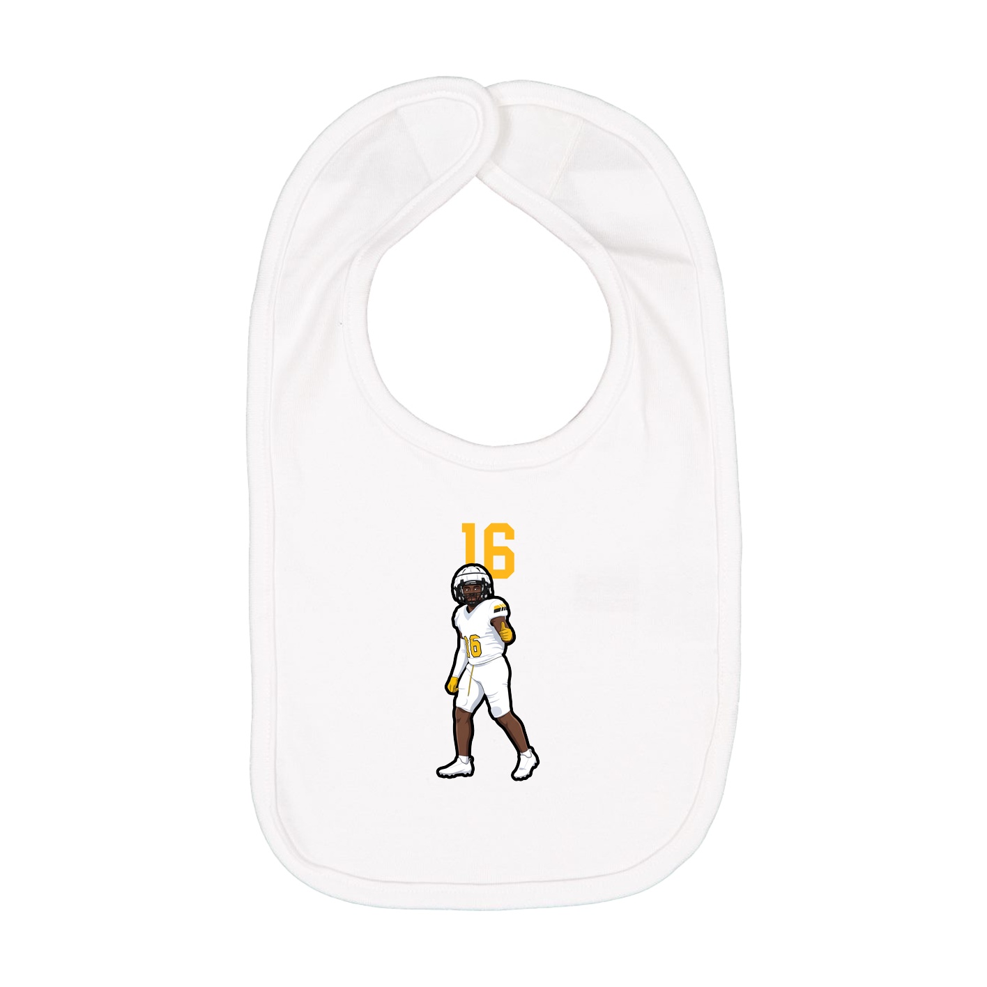 Infant Bib — Number Top in White