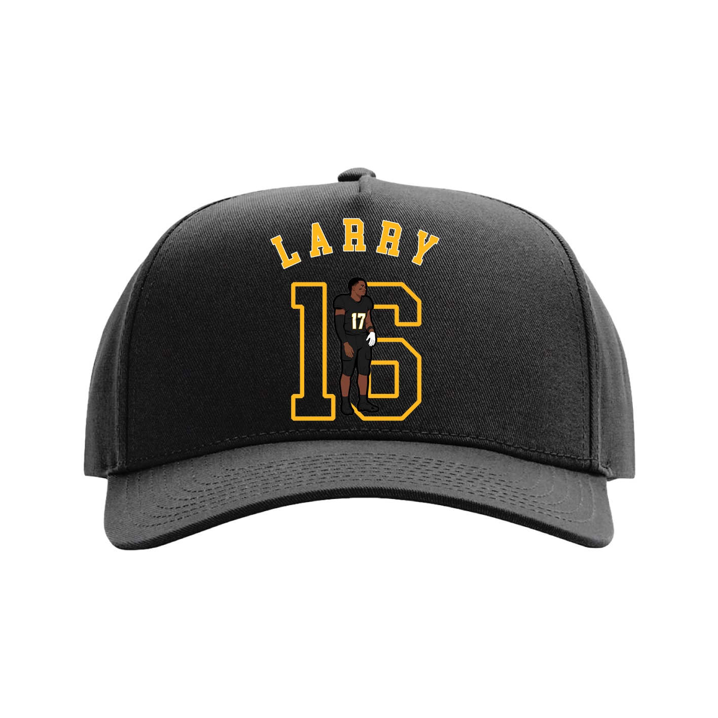 Full Fabric Five-Panel Champ Cap — Shirsey Arch in Black