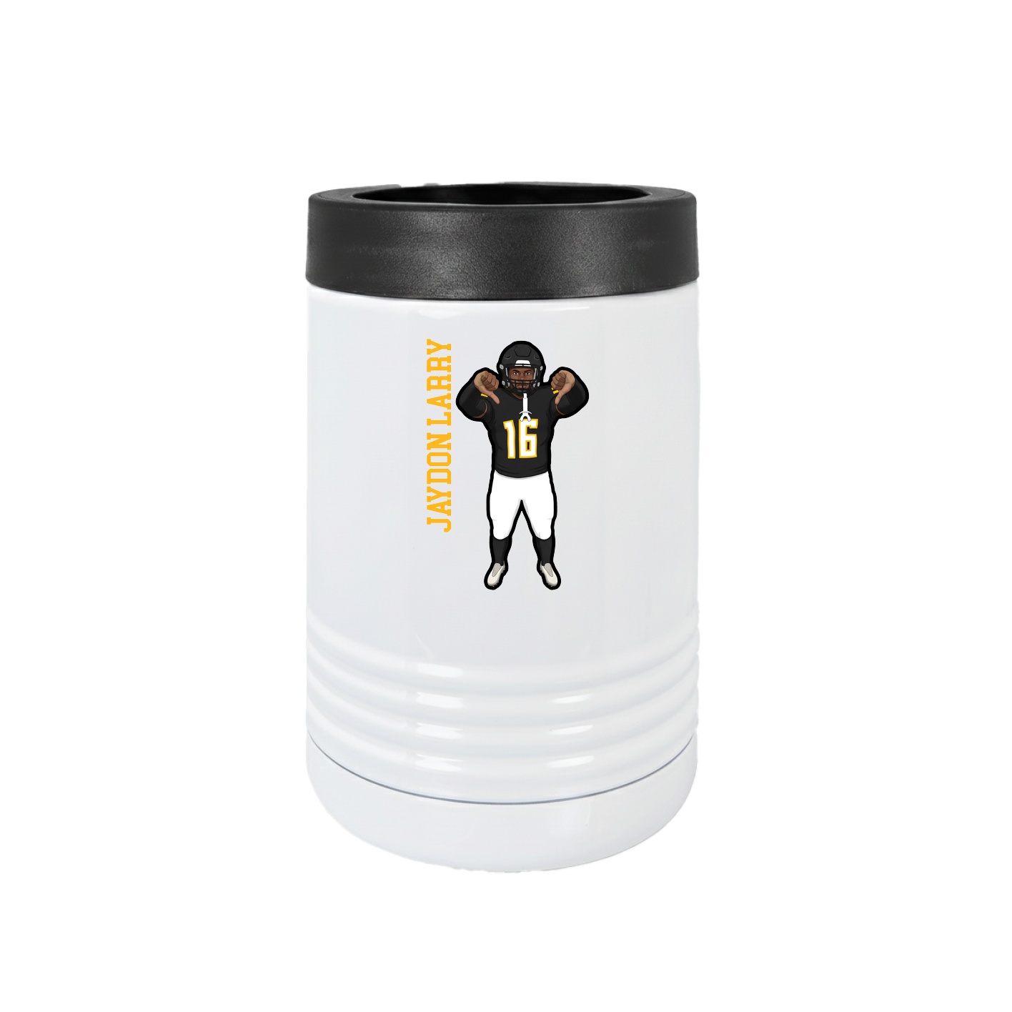 Beverage Holder — Name Vertical in White