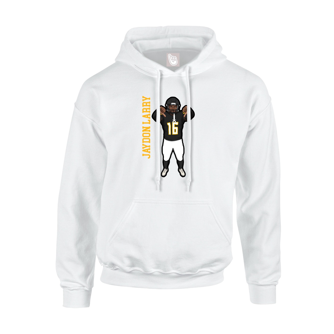 Hoodie — Name Vertical in White