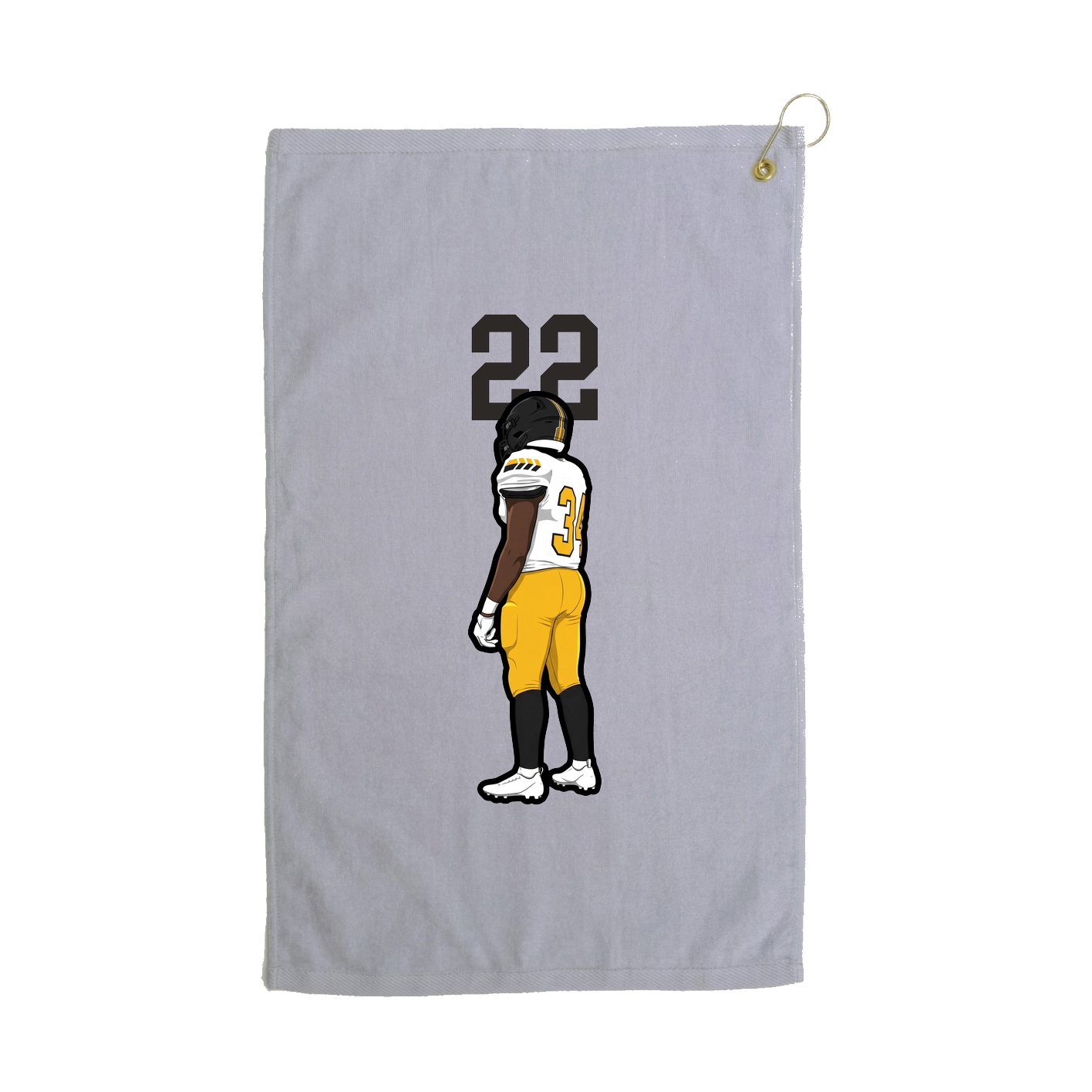 Golf Towel — Number Top in Grey