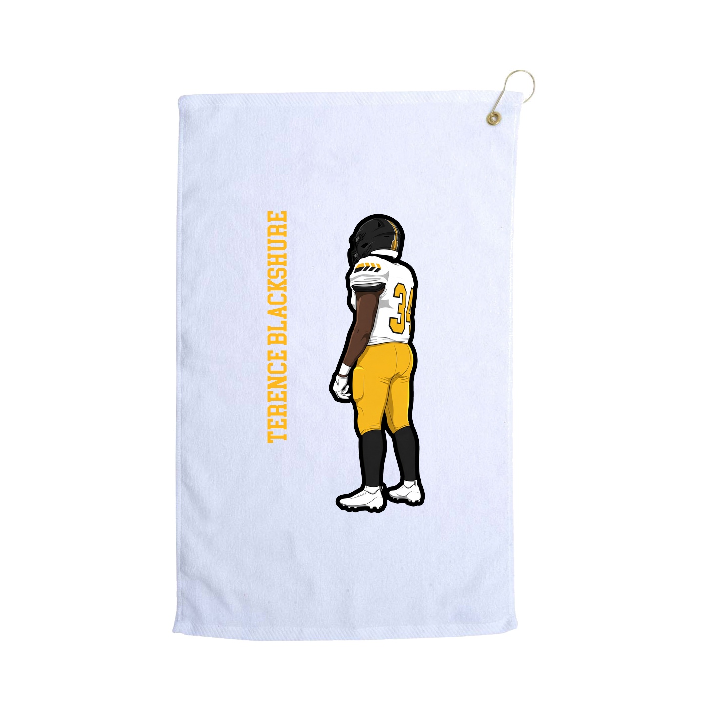 Golf Towel — Name Vertical in White