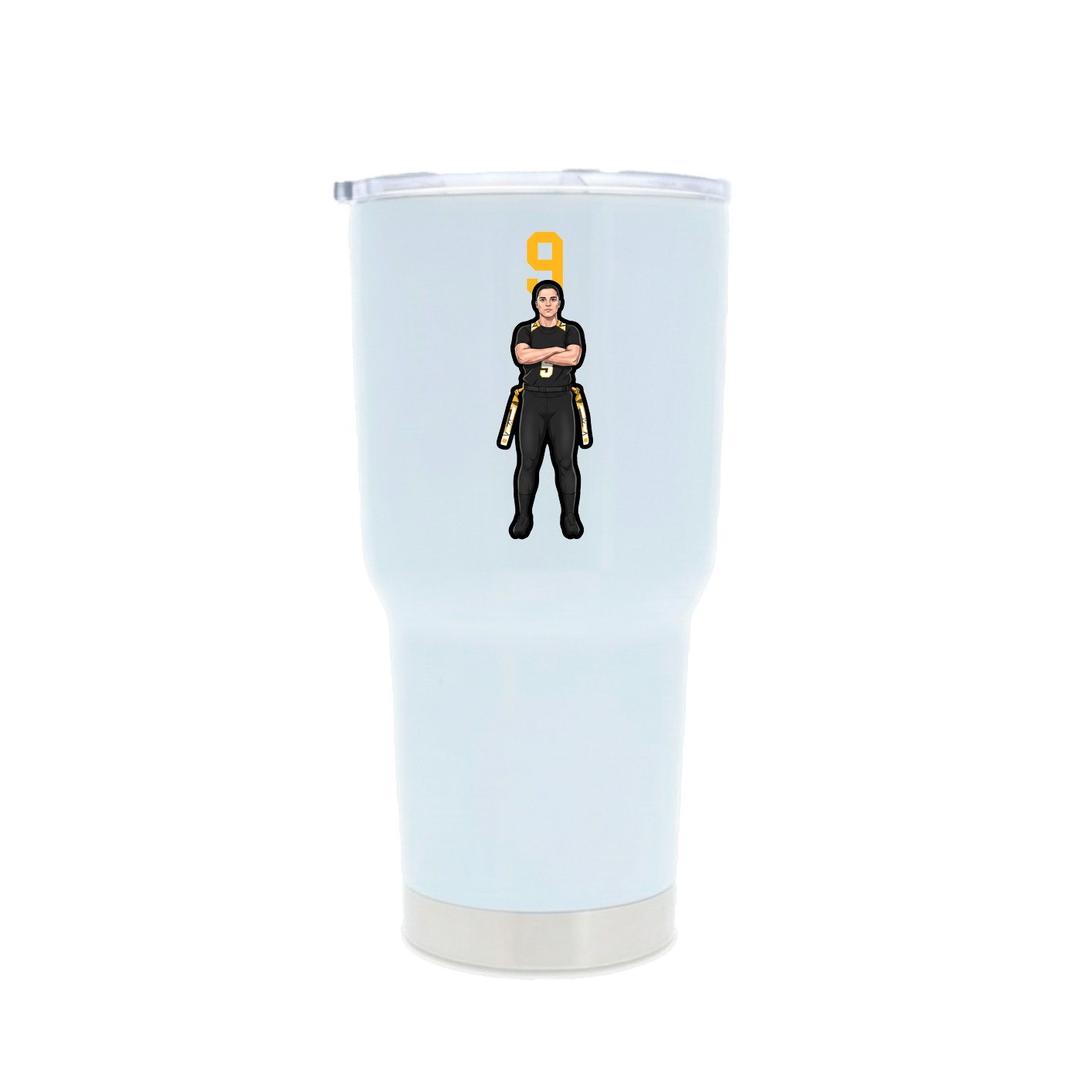 30oz Stainless Steel Tumbler — Number Top in White