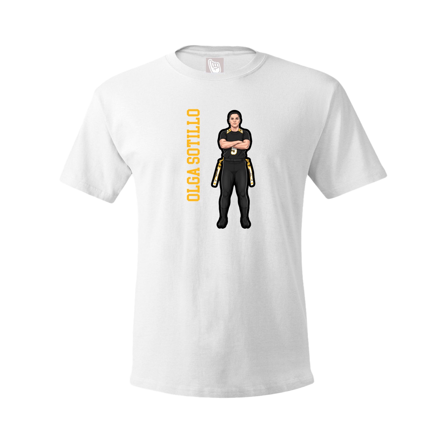Tee — Name Vertical in White