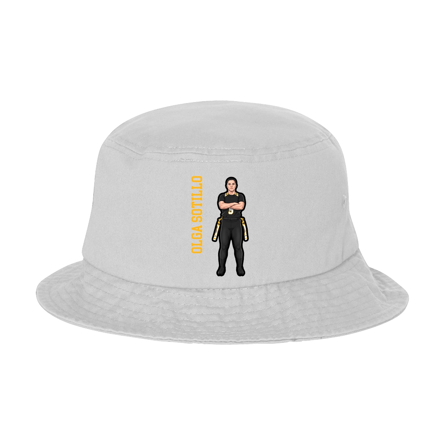 Bucket Cap — Name Vertical in White