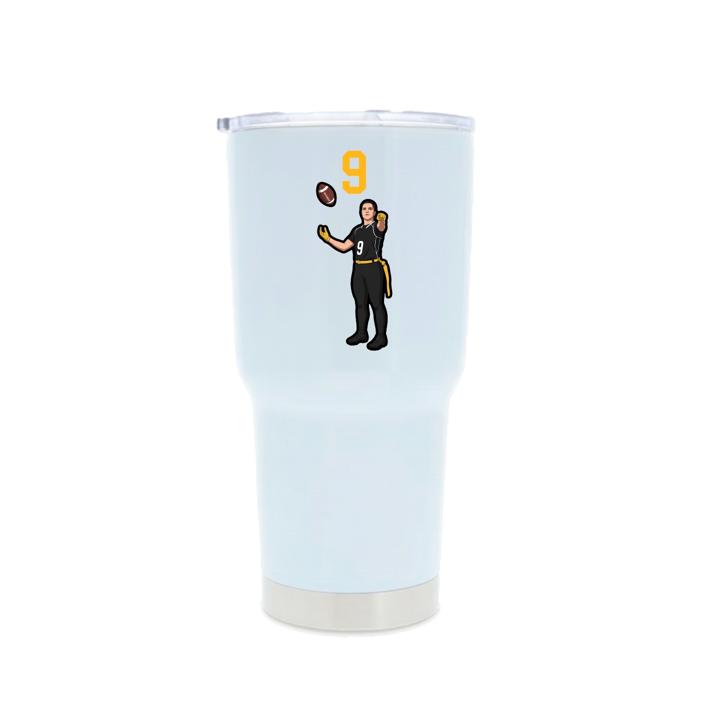30oz Stainless Steel Tumbler — Number Top in White