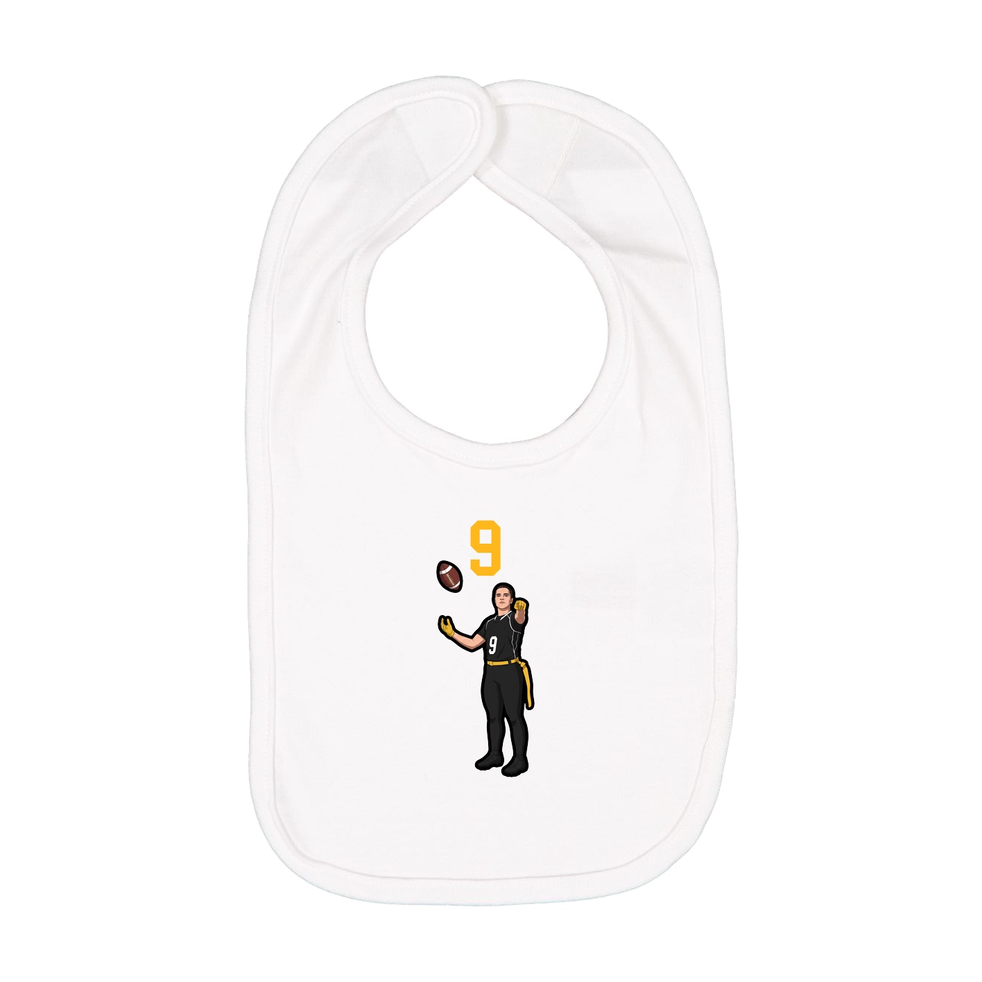 Infant Bib — Number Top in White
