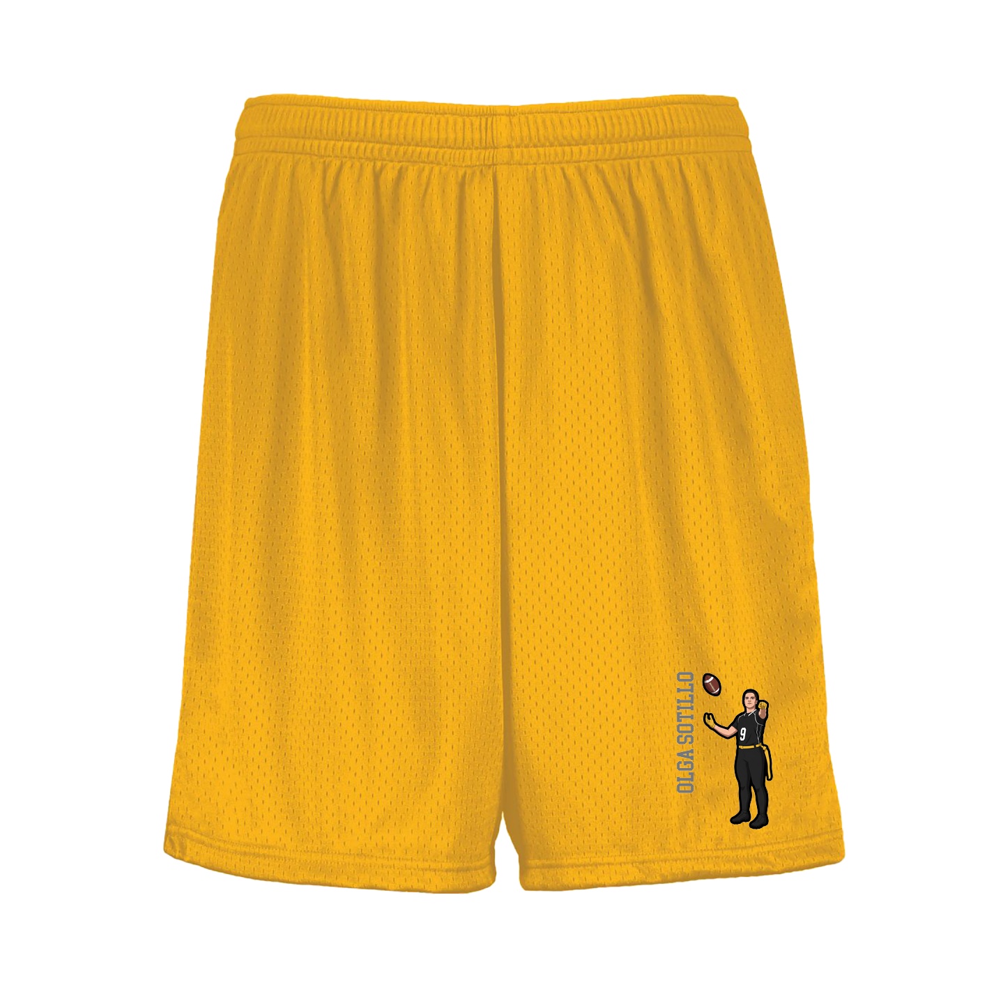 Shorts — Name Vertical in Gold
