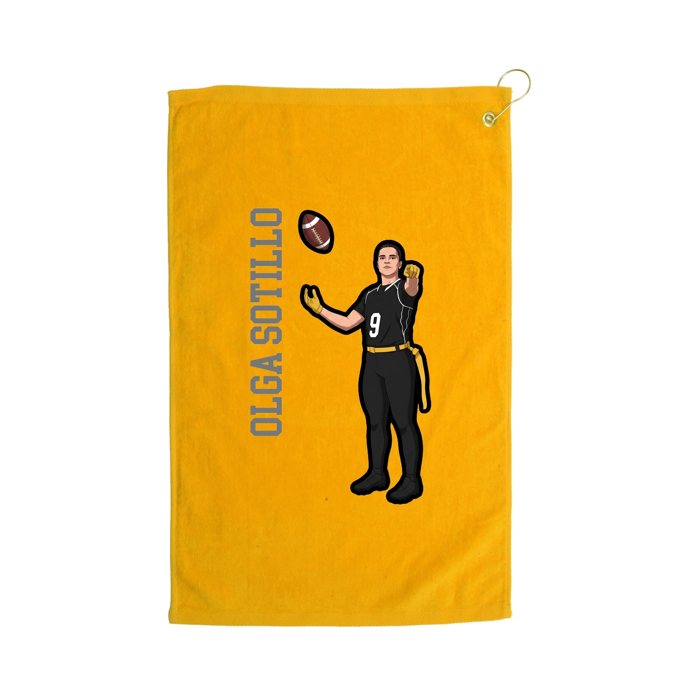 Golf Towel — Name Vertical in Gold