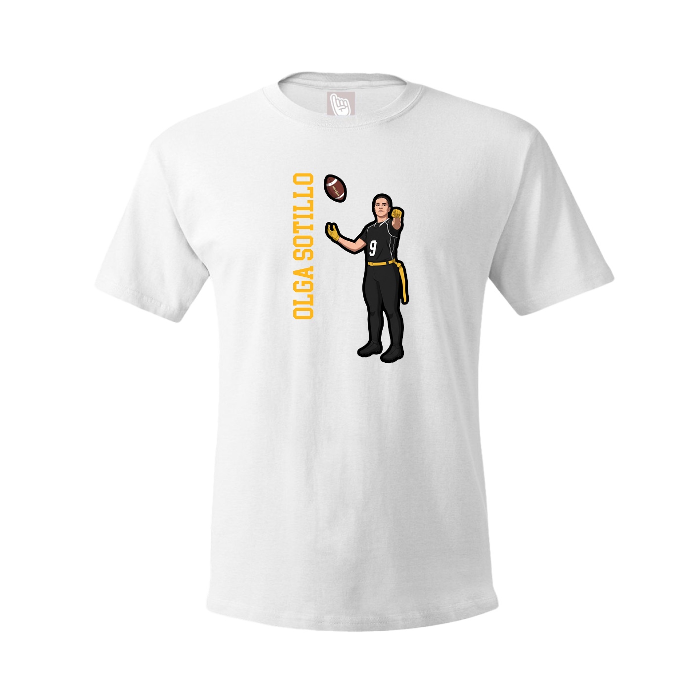 Youth Tee — Name Vertical in White