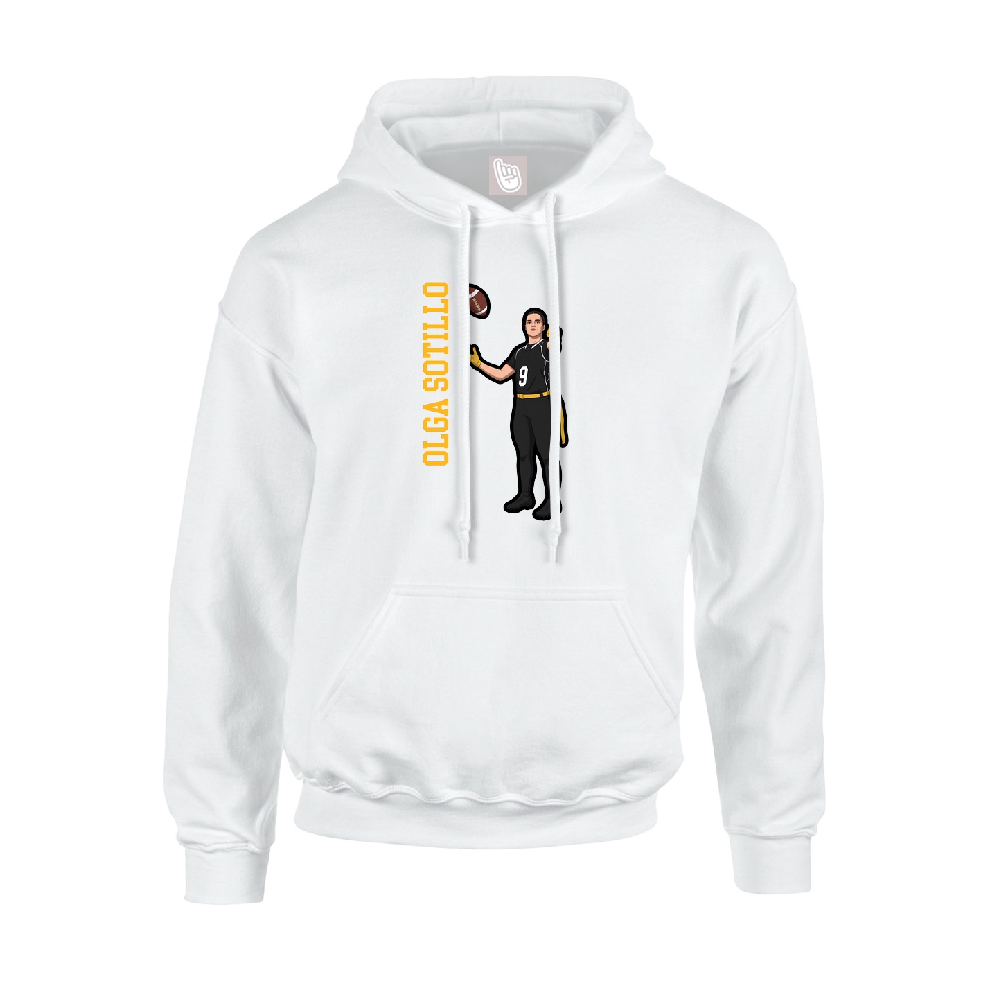 Hoodie — Name Vertical in White