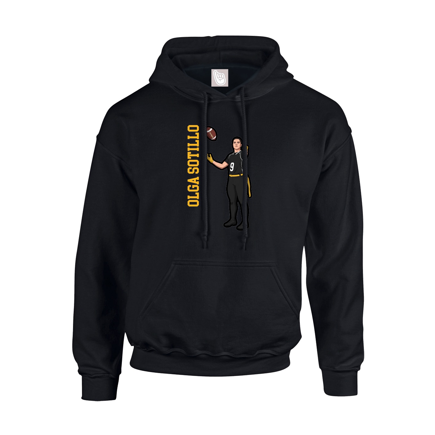 Youth Hoodie — Name Vertical in Black