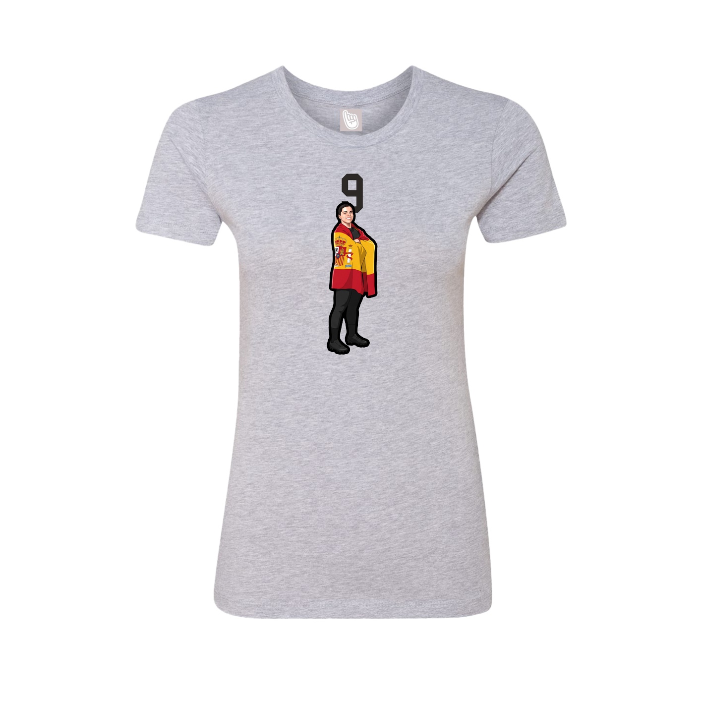 Fitted Women's Tee — Number Top in Grey