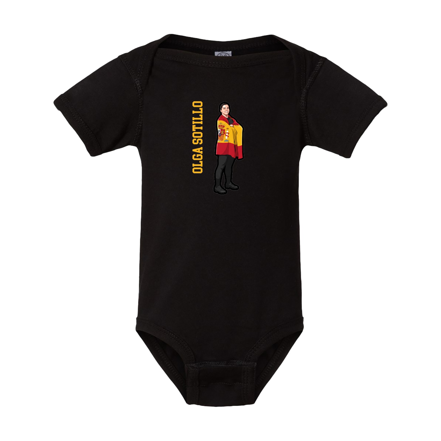 Baby Onesie — Name Vertical in Black