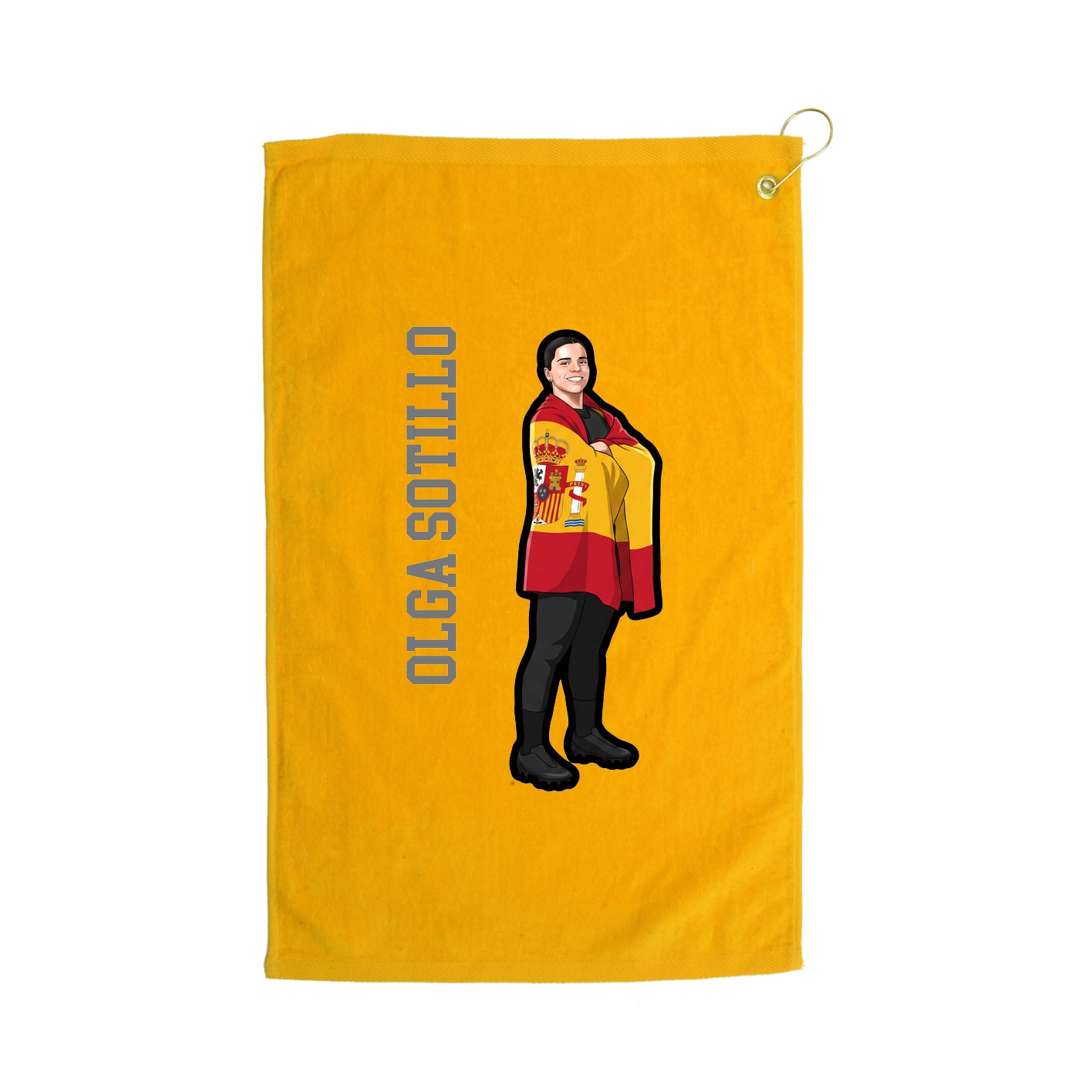Golf Towel — Name Vertical in Gold