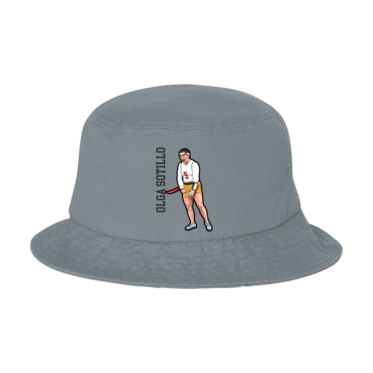 Bucket Cap — Name Vertical in Grey