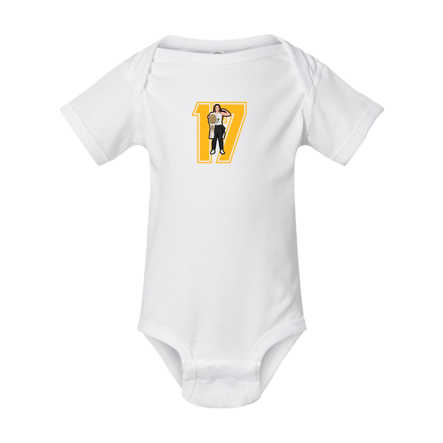 Baby Onesie — Number in White