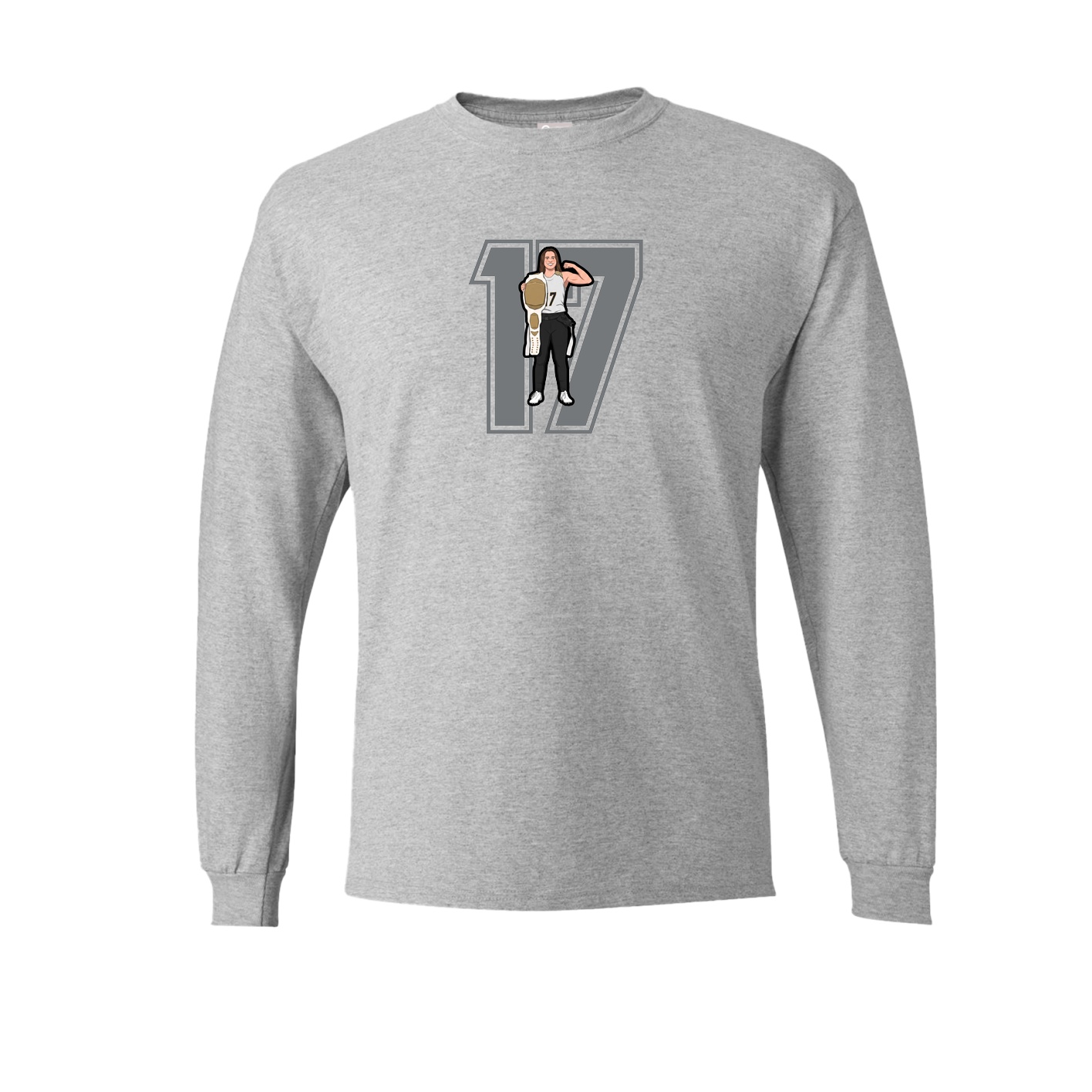 Long Sleeve Tee — Number in Grey