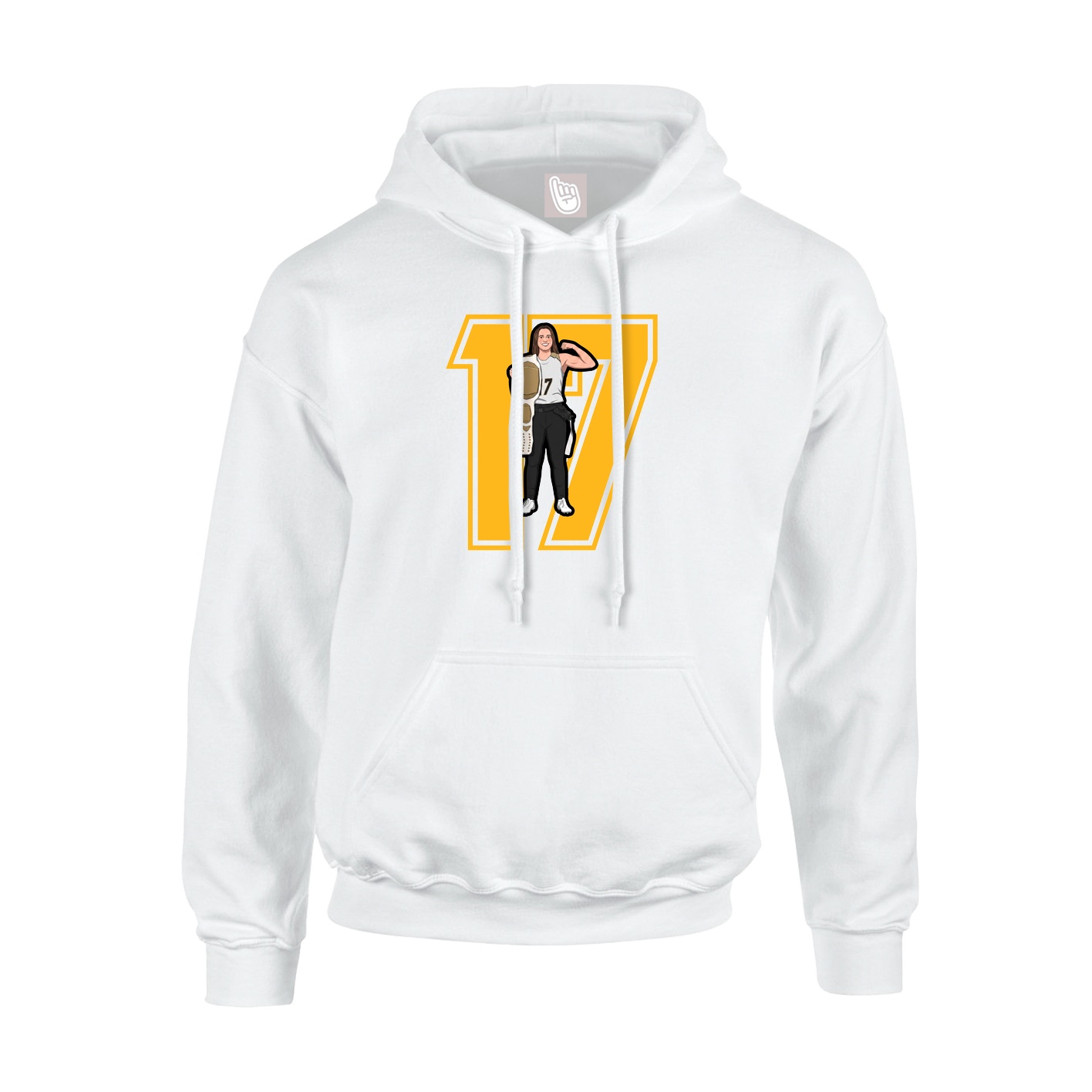Youth Hoodie — Number in White
