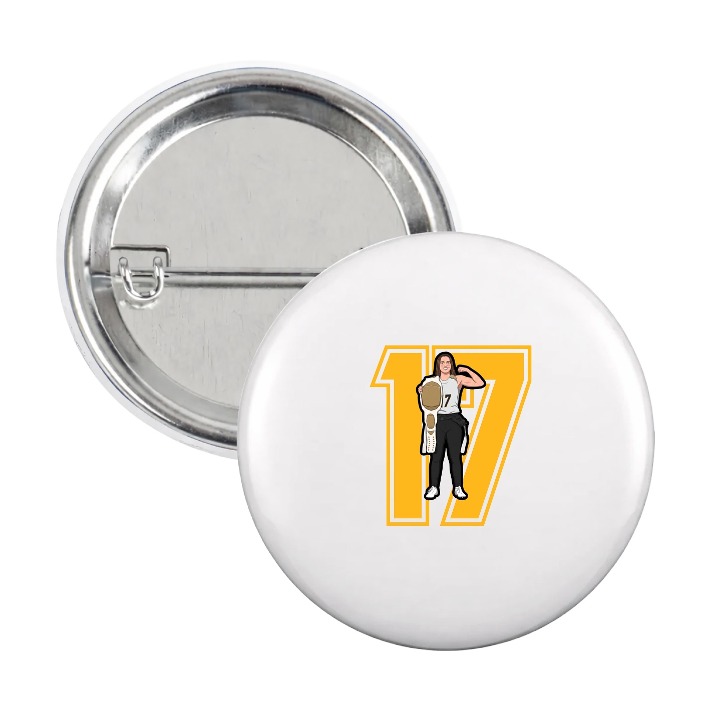 Game Day Button — Number in White