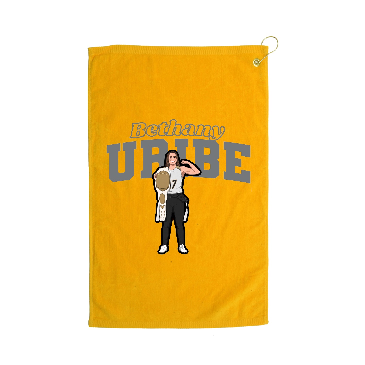 Golf Towel — Name Arch in Gold