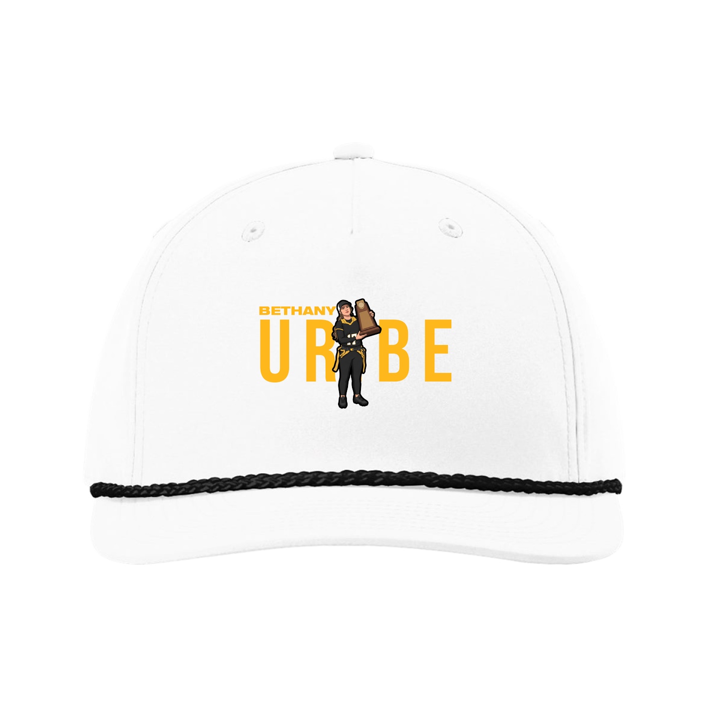 Five-Panel Classic Rope Cap — Player Name in White