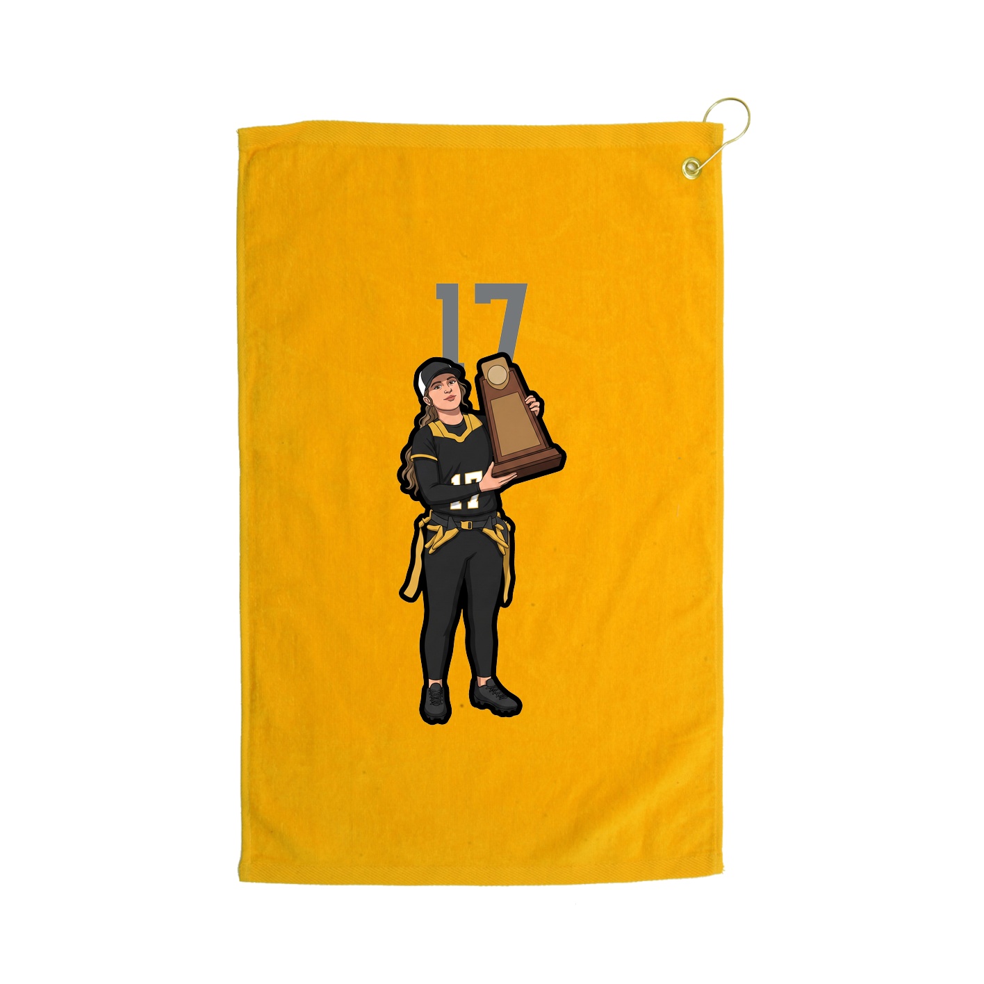 Golf Towel — Number Top in Gold