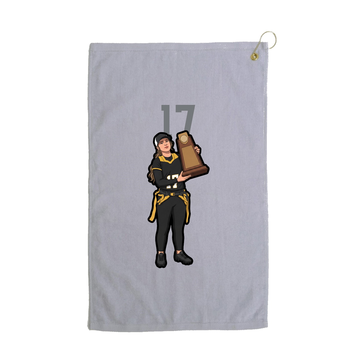 Golf Towel — Number Top in Grey