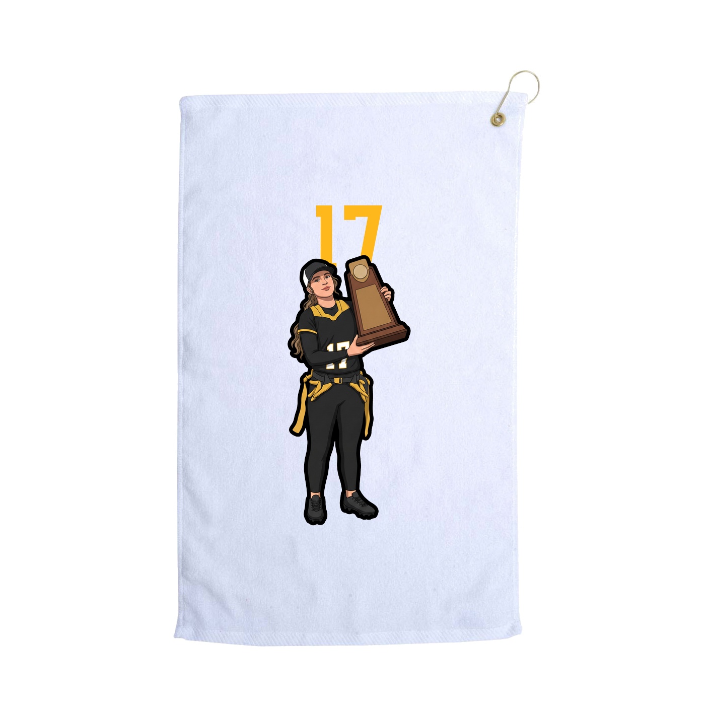 Golf Towel — Number Top in White