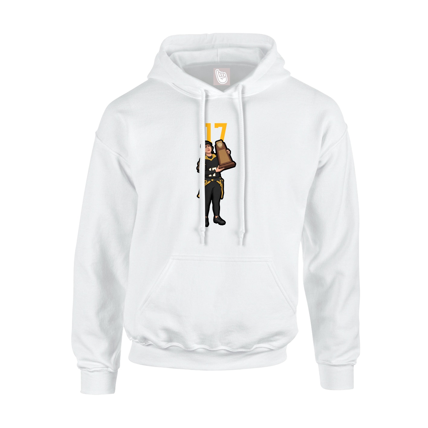 Youth Hoodie — Number Top in White