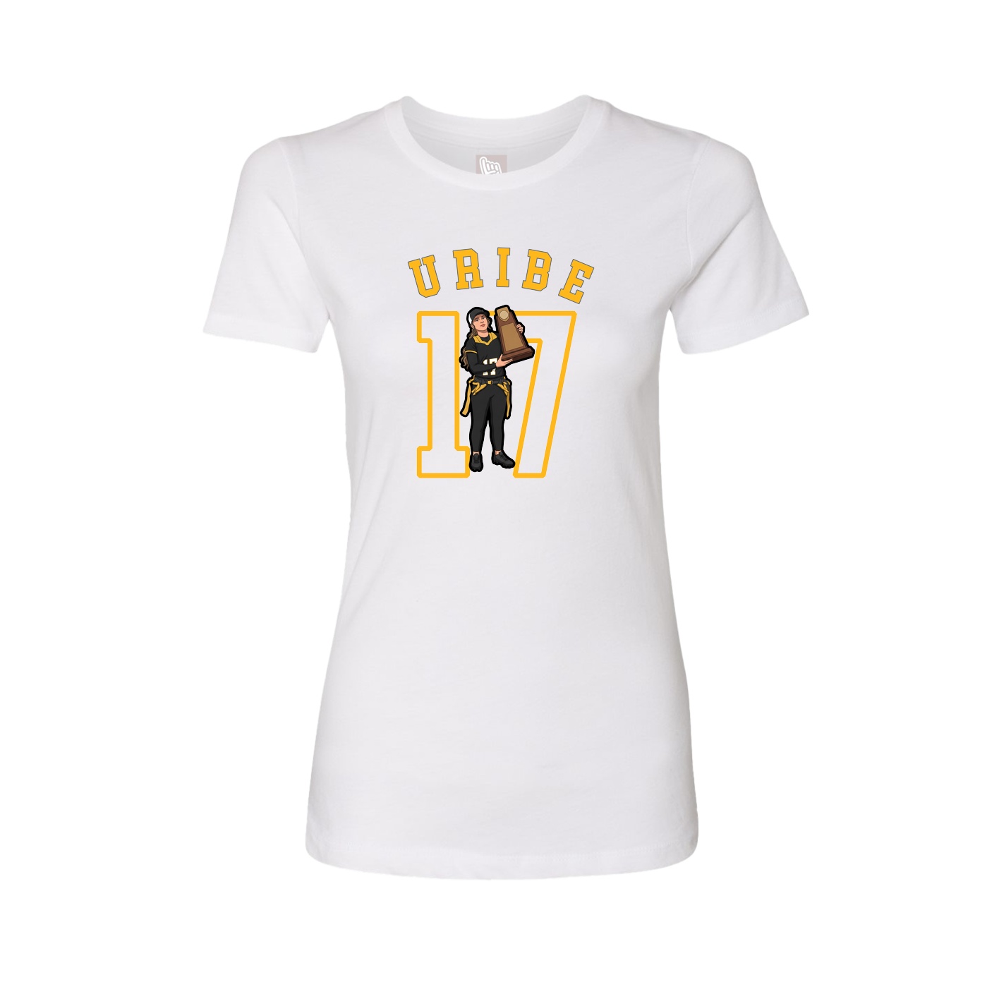 Fitted Women's Tee — Shirsey Arch in White