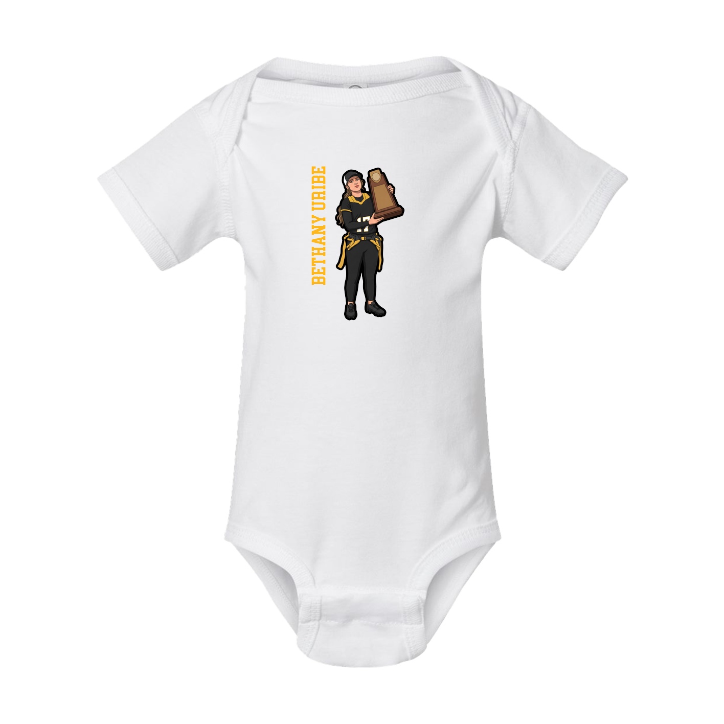 Baby Onesie — Name Vertical in White