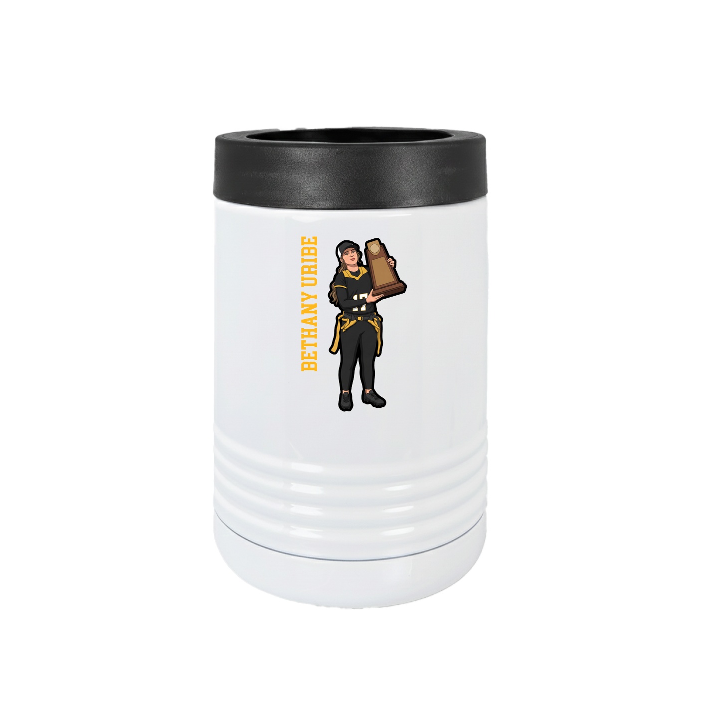Beverage Holder — Name Vertical in White