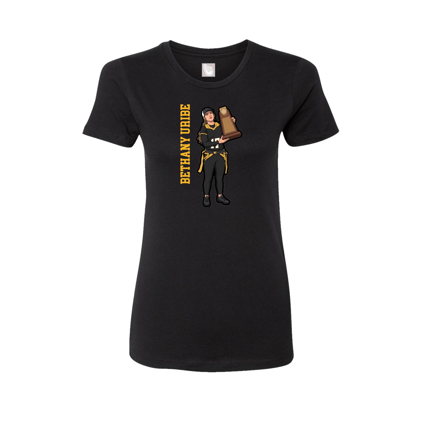 Womens Tee — Name Vertical in Black