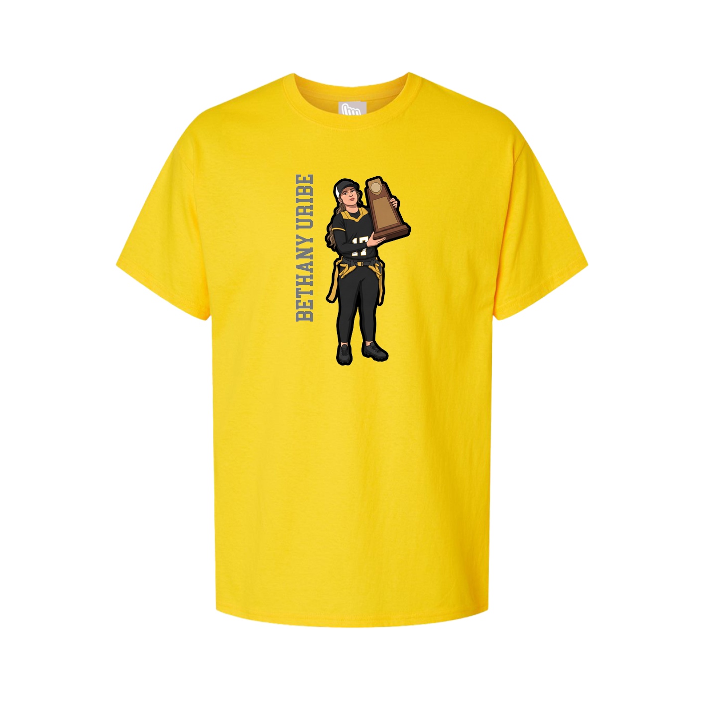Youth Tee — Name Vertical in Gold